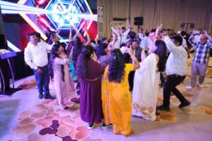 Delegates enjoying gala dinner and entertainment during corporate incentive travel event in Sri Lanka