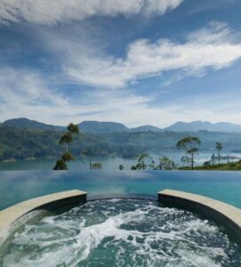 Private cocoon-style villa with pool in Sri Lanka surrounded by lush greenery