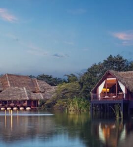Eco luxury chalet surrounded by wetlands at Jetwing Vil Uyana Sigiriya Sri Lanka